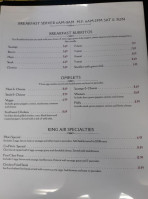 King Air Cafe menu