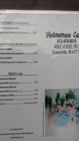 Vietnamese Cuisine menu