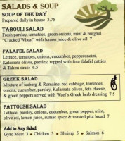 Wael's Mediterranean Cuisine menu
