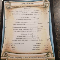 Cowboy Inn Saloon menu