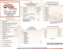 Pho Cong Noodles Grill menu
