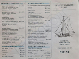 Boathouse Pub menu