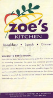 Zoës Kitchen menu