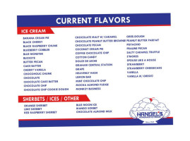 Handel's Homemade Ice Cream menu