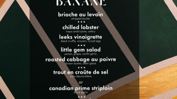 La Banane menu