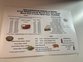 Millbranch Wings And More menu