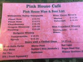 Pink House Cafe menu