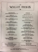 Willie Dick's First Street Tap menu