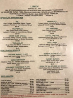 Cedar Glen Inn menu