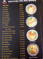 Rai Rai Ramen menu