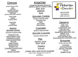 Petersen Donuts And Desserts menu