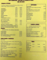 Pop's Cajun Cafe menu