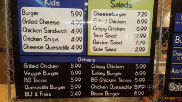 The Burger Grind menu