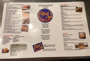 Elijah's Cafe menu