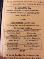 Jacob Lake Inn menu