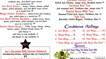 Caribbean Joes menu