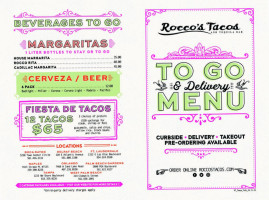Rocco's Tacos Tequila menu