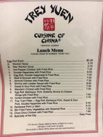 Trey Yuen Cuisine Of China menu