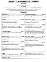 Danny's Road Side Kitchen menu