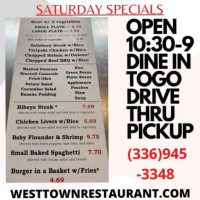 West Town menu