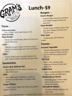 Gram's Eatery menu