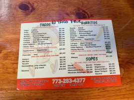 El Taco Feliz Taqueria menu
