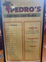 Pedro's Cantina Grill menu