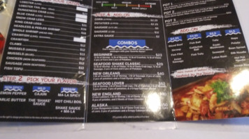 Seafood Shake menu