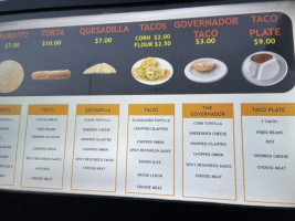 Bruno's Taqueria menu