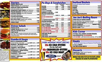 Joe Joe's Seafood And Oyster menu