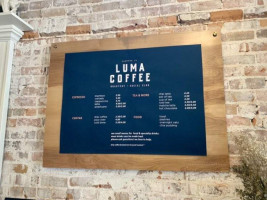 Luma Coffee menu