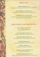 Bella Frigento menu