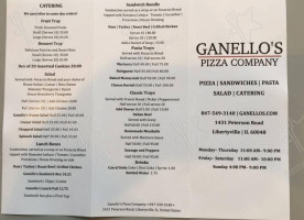 Ganello's Pizza Company menu