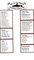 Highway 77 Fish Market Llc menu