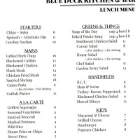 The Blue Duck Kitchen menu