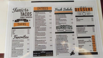 Junior's Tacos menu