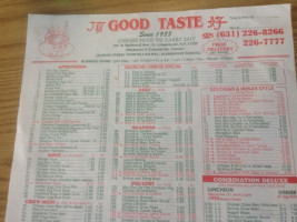 Good Taste Chinese Kitchen menu