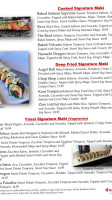 Hamachi Sushi menu