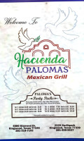 Hacienda Palomas menu