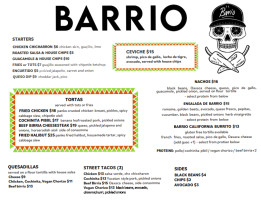 Barrio North Beach menu