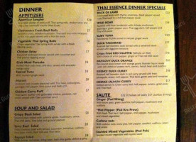 Thai Essence menu