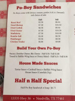 Bayou Boys Po-boys menu