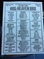 Hog Heaven menu