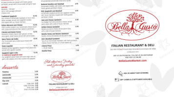 Bella Gusto And Italian Market Pizzeria menu