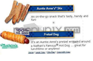 Auntie Anne's Pretzels menu