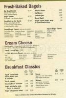 Bruegger's Bagel Bakery menu