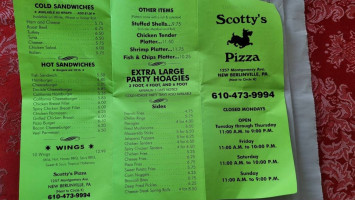 Scotty's Sandwich Shop menu