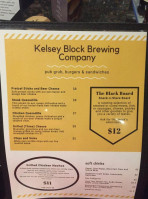 Kelsey Block Brewing menu