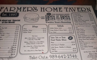 Farmers Home Tavern menu