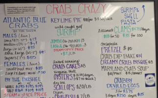 Crab Crazy menu